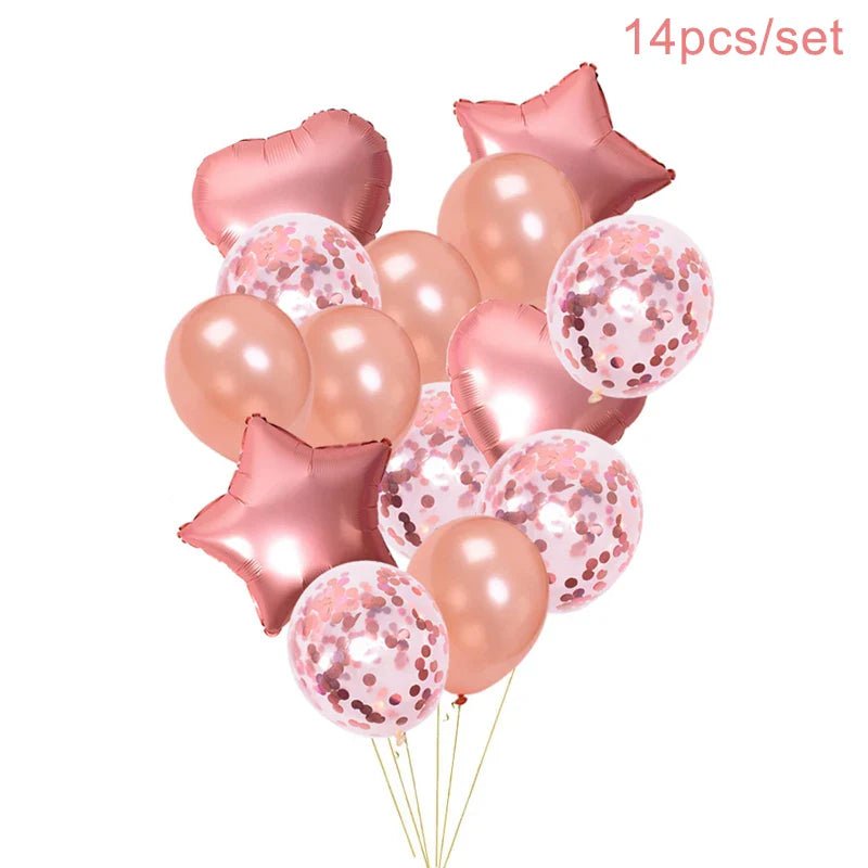 Rose Gold Balloons Set & Confetti - Cake Pops Parties