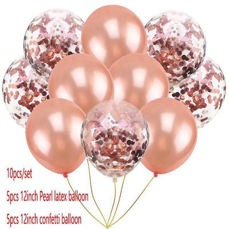 Rose Gold Balloons Set & Confetti - Cake Pops Parties