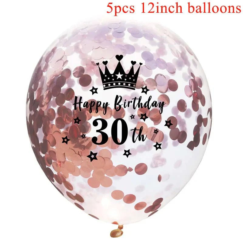 Rose Gold Balloons Set & Confetti - Cake Pops Parties