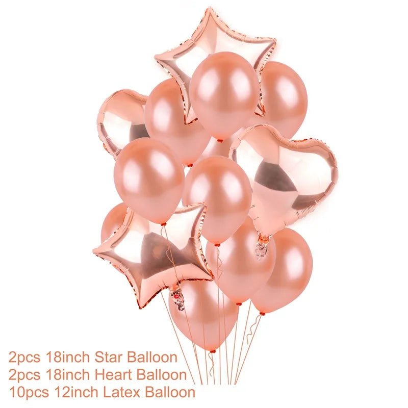 Rose Gold Balloons Set & Confetti - Cake Pops Parties