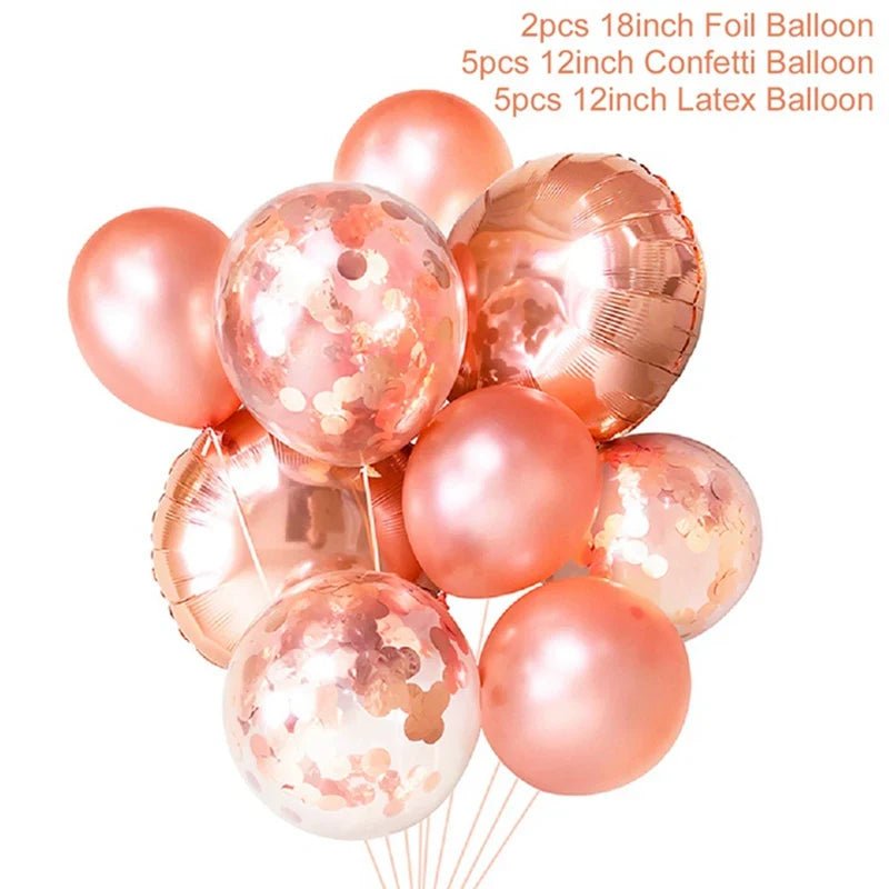 Rose Gold Balloons Set & Confetti - Cake Pops Parties