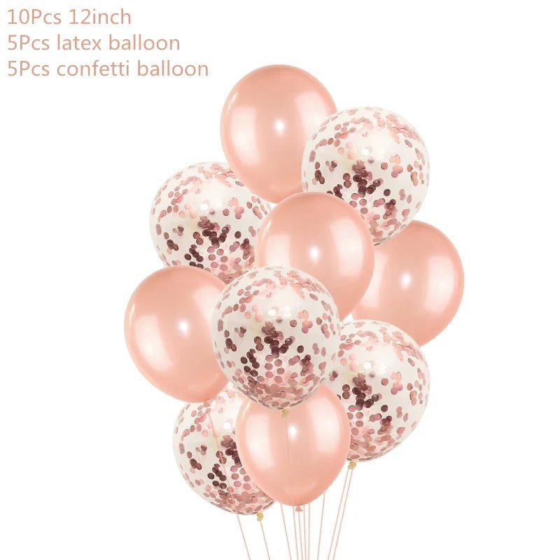 Rose Gold Confetti Balloons & Party Decorations - Cake Pops Parties