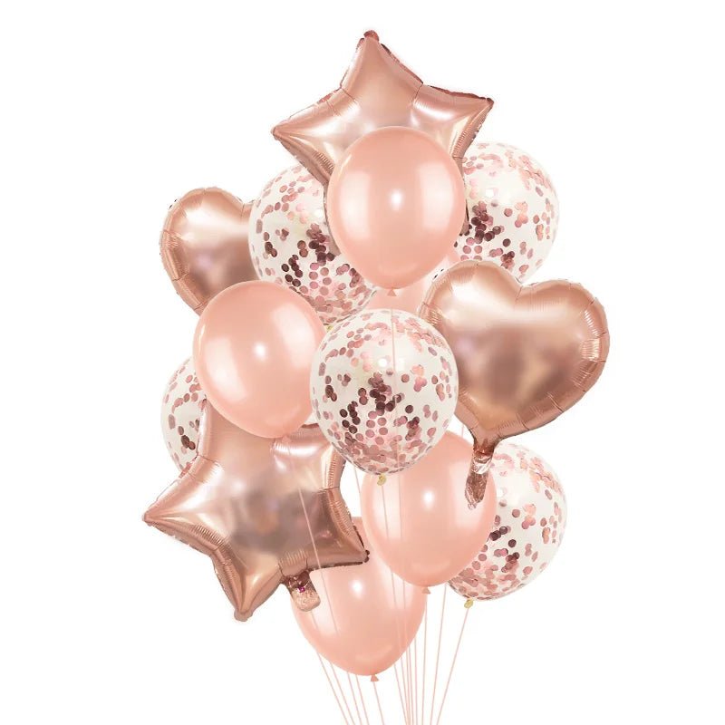 Rose Gold Confetti Balloons & Party Decorations - Cake Pops Parties