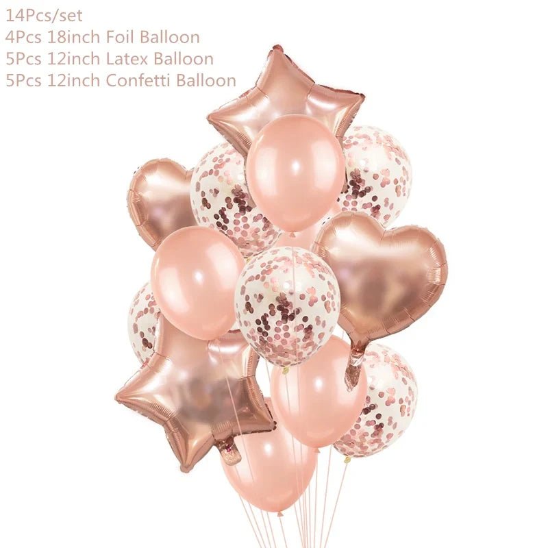 Rose Gold Confetti Balloons & Party Decorations - Cake Pops Parties