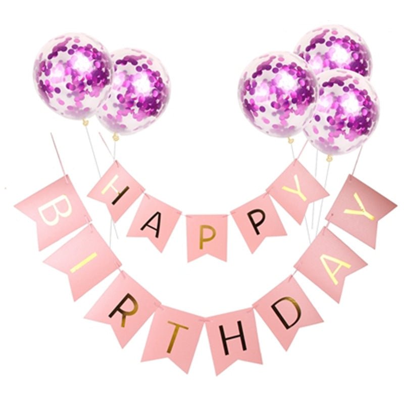 Rose Gold Happy Birthday Banner & Balloons - Cake Pops Parties