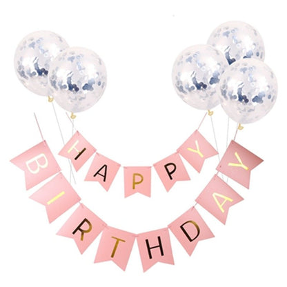 Rose Gold Happy Birthday Banner & Balloons - Cake Pops Parties