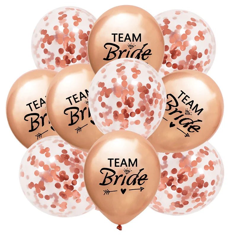 Rose Gold Team Bride Confetti Balloons - Cake Pops Parties