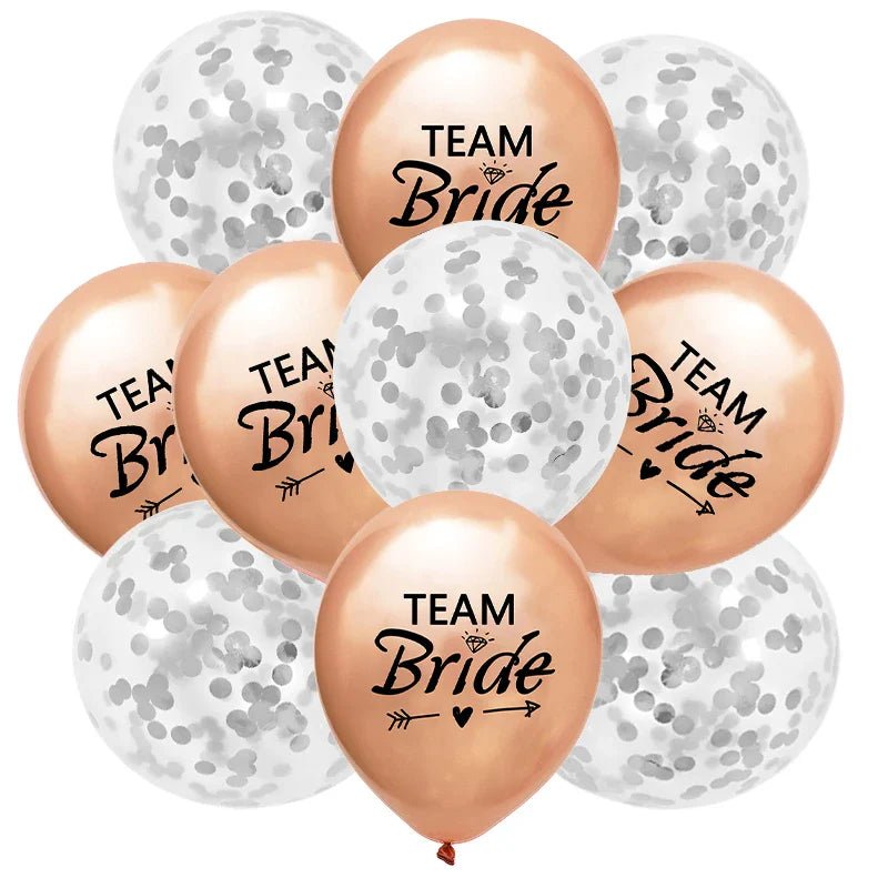 Rose Gold Team Bride Confetti Balloons - Cake Pops Parties