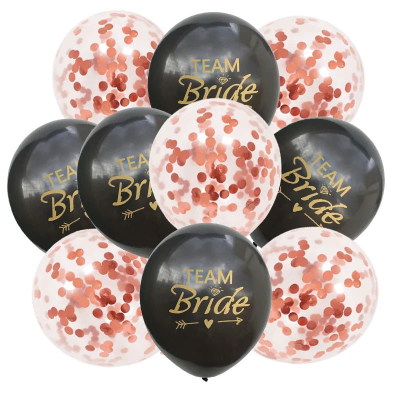 Rose Gold Team Bride Confetti Balloons - Cake Pops Parties