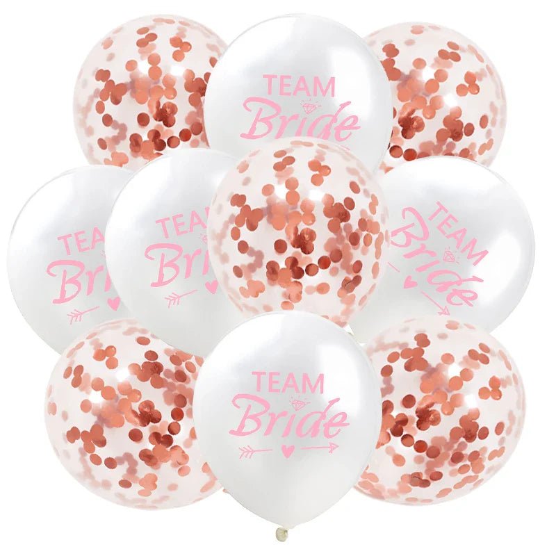 Rose Gold Team Bride Confetti Balloons - Cake Pops Parties
