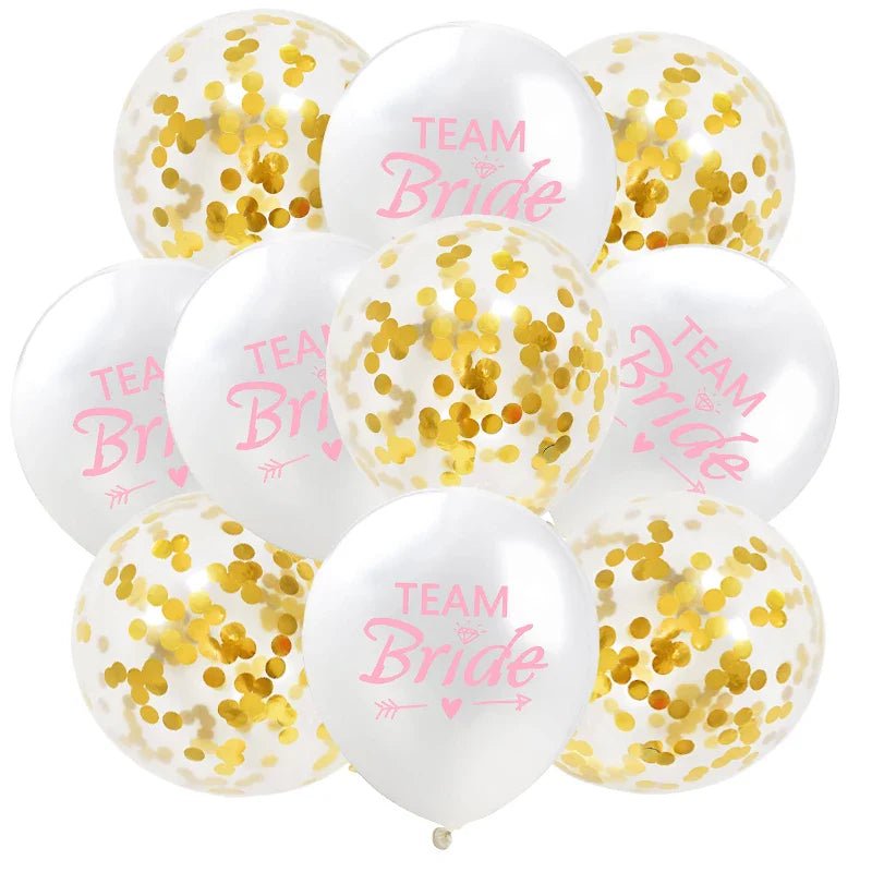 Rose Gold Team Bride Confetti Balloons - Cake Pops Parties