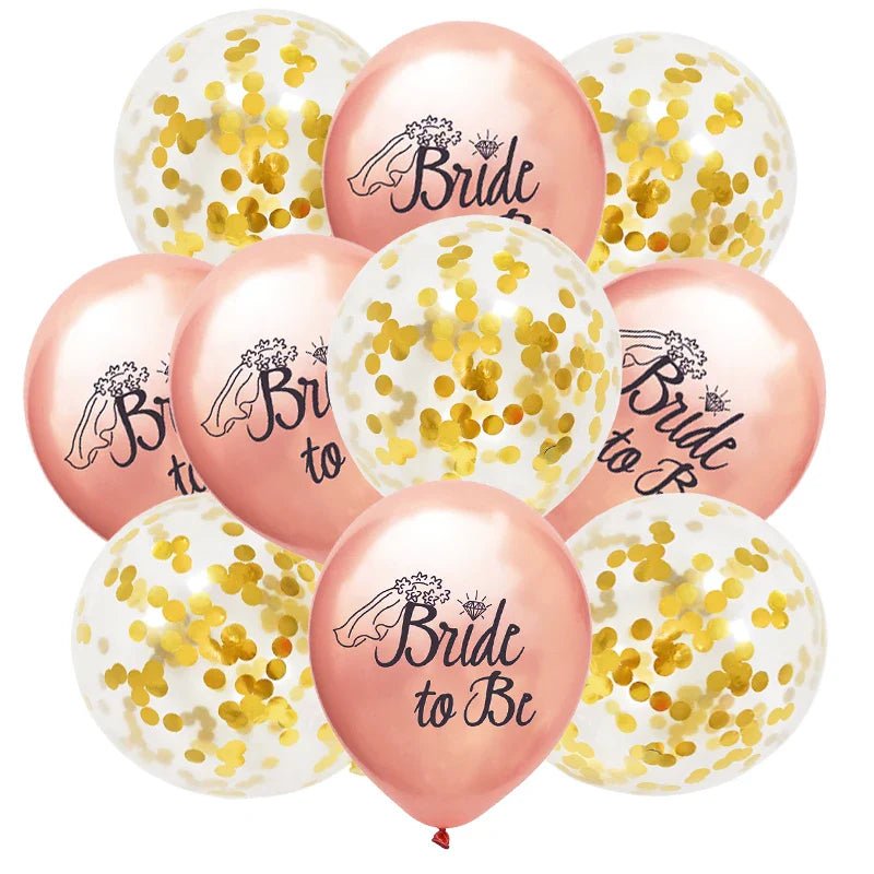 Rose Gold Team Bride Confetti Balloons - Cake Pops Parties