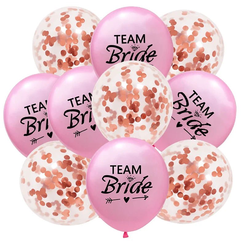 Rose Gold Team Bride Confetti Balloons - Cake Pops Parties