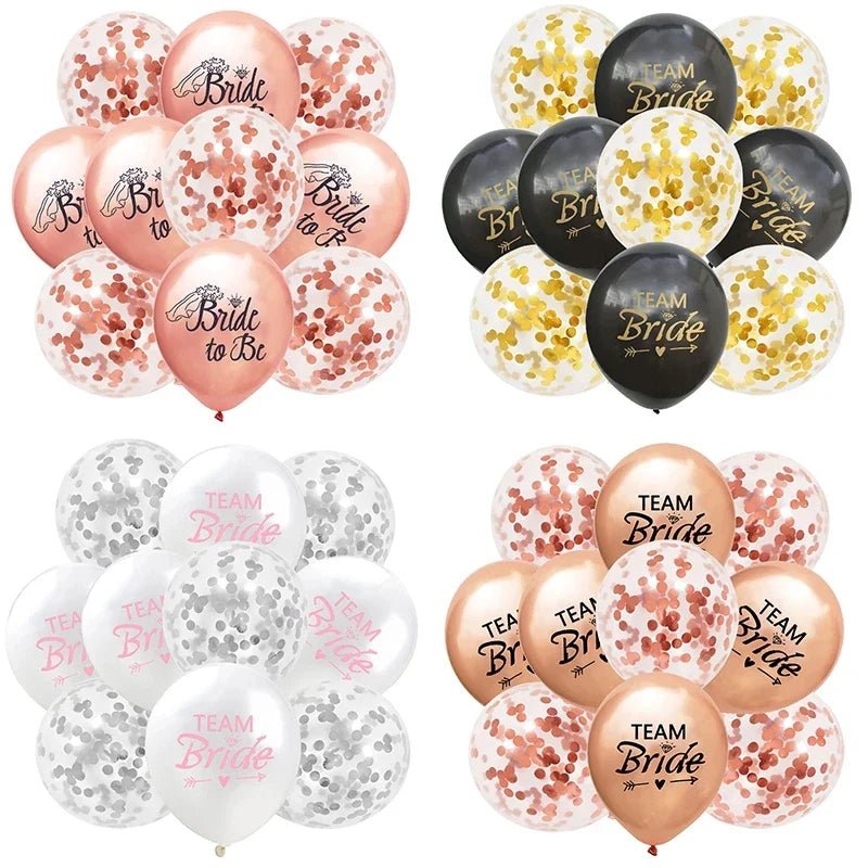 Rose Gold Team Bride Confetti Balloons - Cake Pops Parties