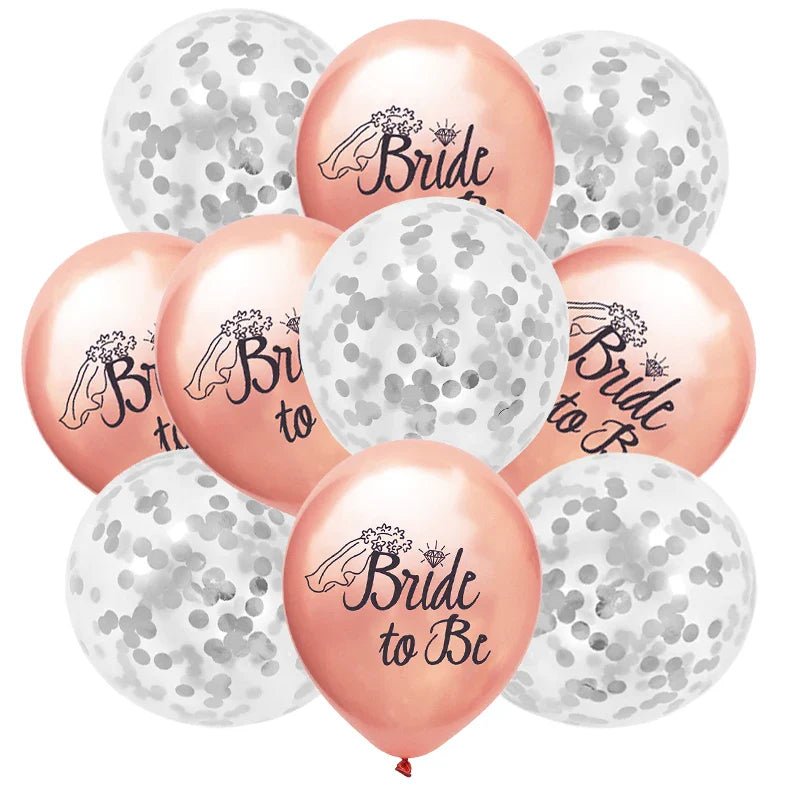 Rose Gold Team Bride Confetti Balloons - Cake Pops Parties