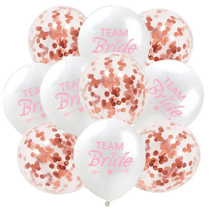 Rose Gold Team Bride Confetti Balloons - Cake Pops Parties