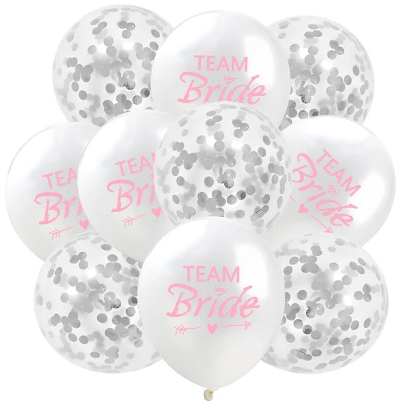 Rose Gold Team Bride Confetti Balloons - Cake Pops Parties