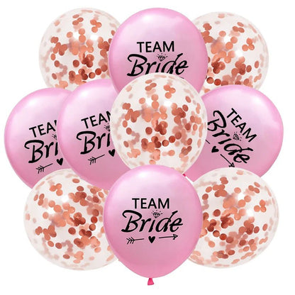 Rose Gold Team Bride Confetti Balloons - Cake Pops Parties