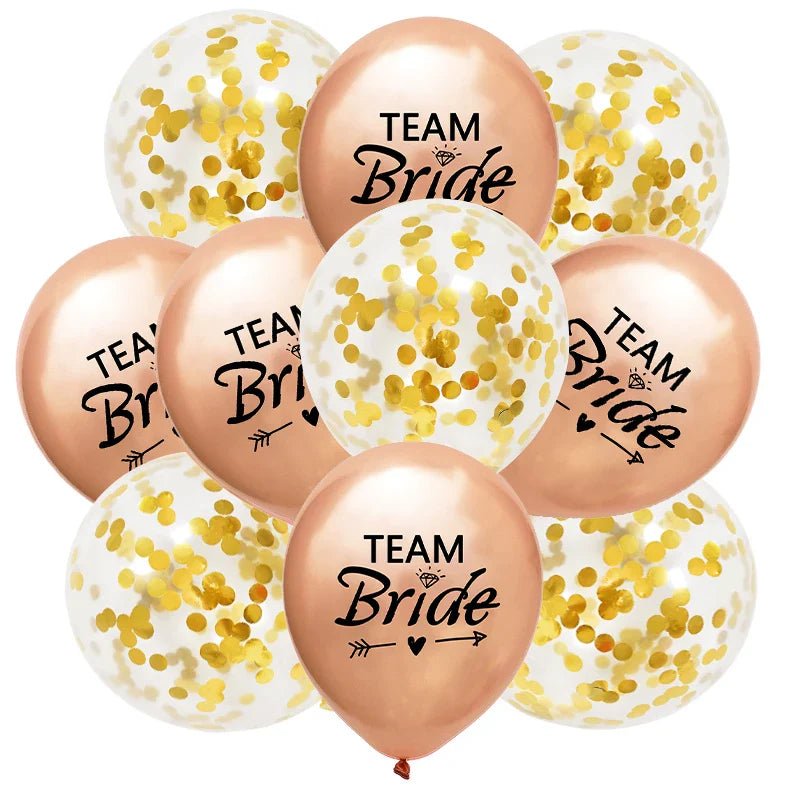 Rose Gold Team Bride Confetti Balloons - Cake Pops Parties