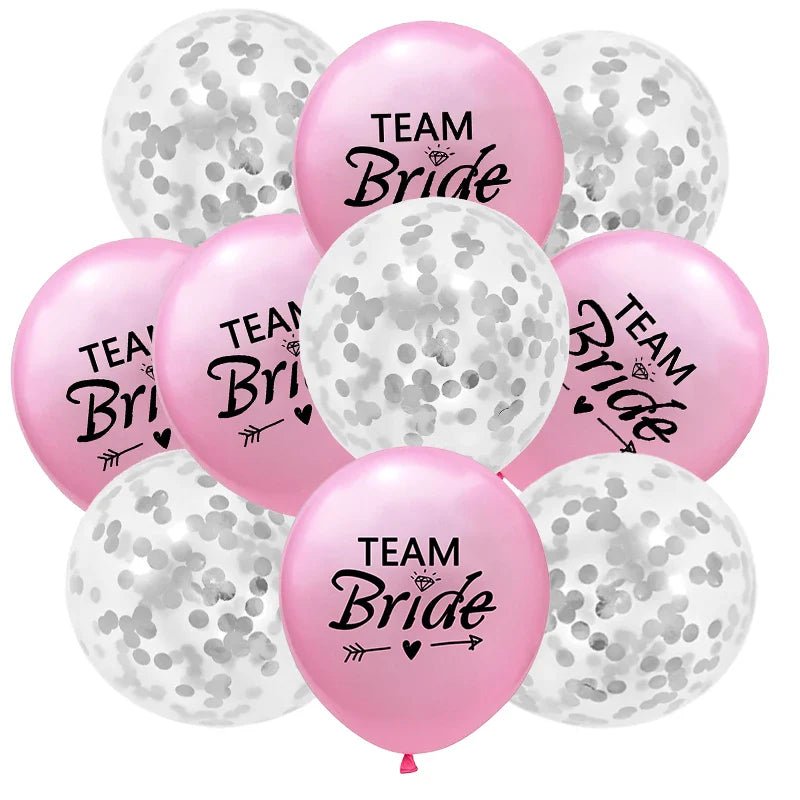 Rose Gold Team Bride Confetti Balloons - Cake Pops Parties
