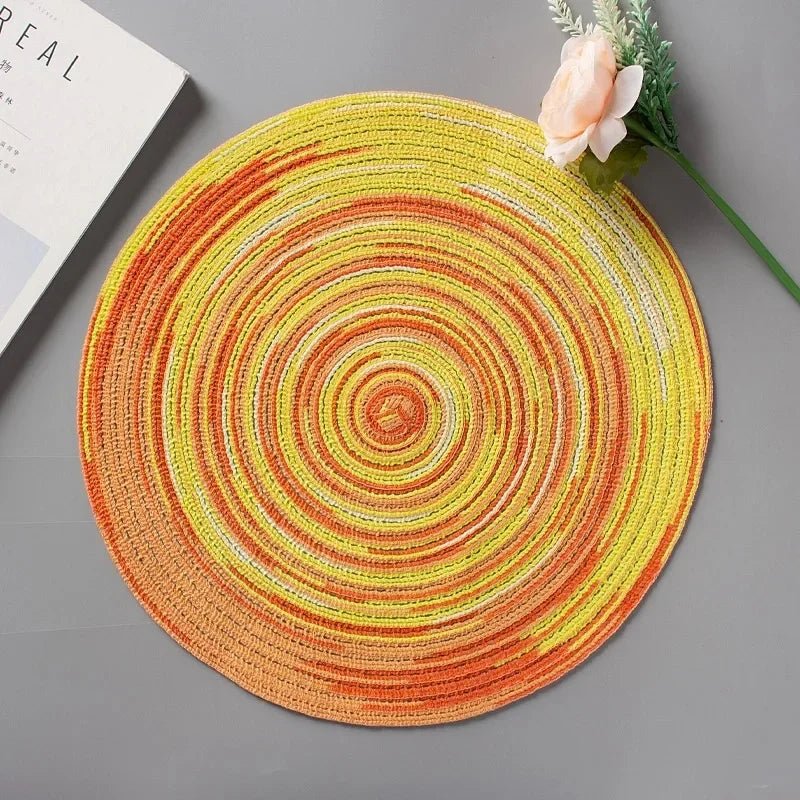 Round Woven Vinyl Placemats Set - Cake Pops Parties