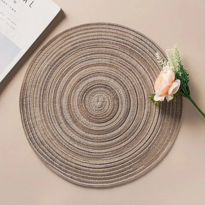 Round Woven Vinyl Placemats Set - Cake Pops Parties