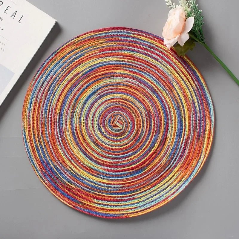 Round Woven Vinyl Placemats Set - Cake Pops Parties