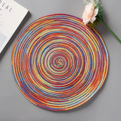 Round Woven Vinyl Placemats Set - Cake Pops Parties
