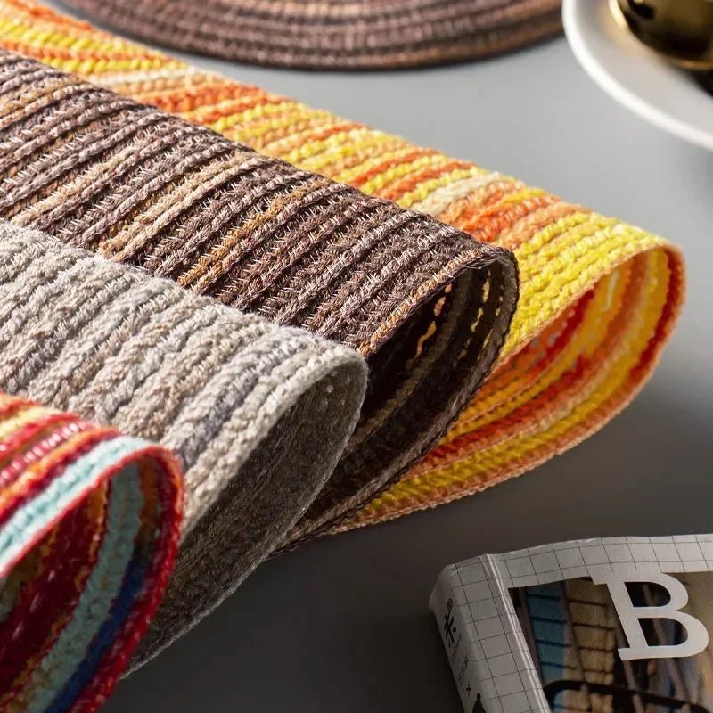 Round Woven Vinyl Placemats Set - Cake Pops Parties