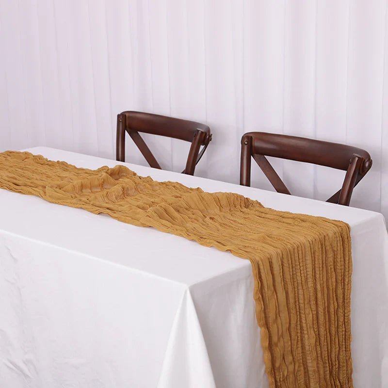Rustic Cheese Gauze Table Runner - Cake Pops Parties