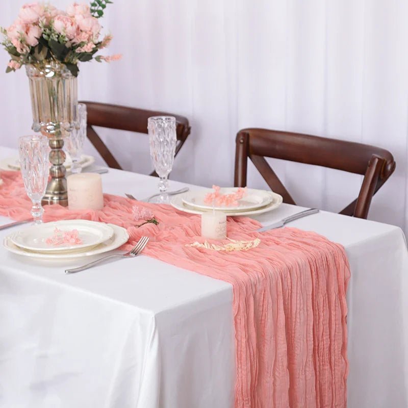 Rustic Cheese Gauze Table Runner - Cake Pops Parties