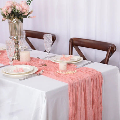 Rustic Cheese Gauze Table Runner - Cake Pops Parties