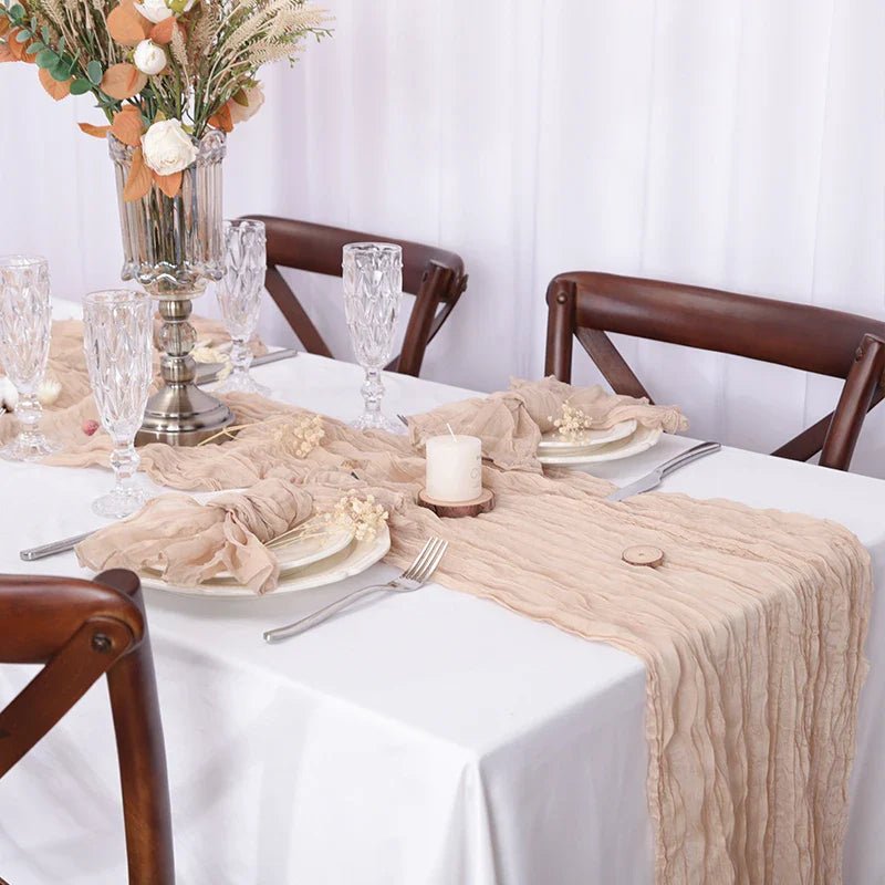 Rustic Cheese Gauze Table Runner - Cake Pops Parties