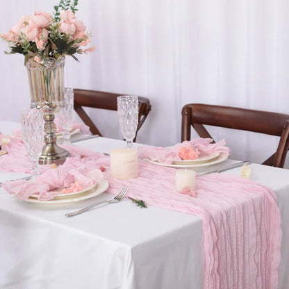 Rustic Cheese Gauze Table Runner - Cake Pops Parties