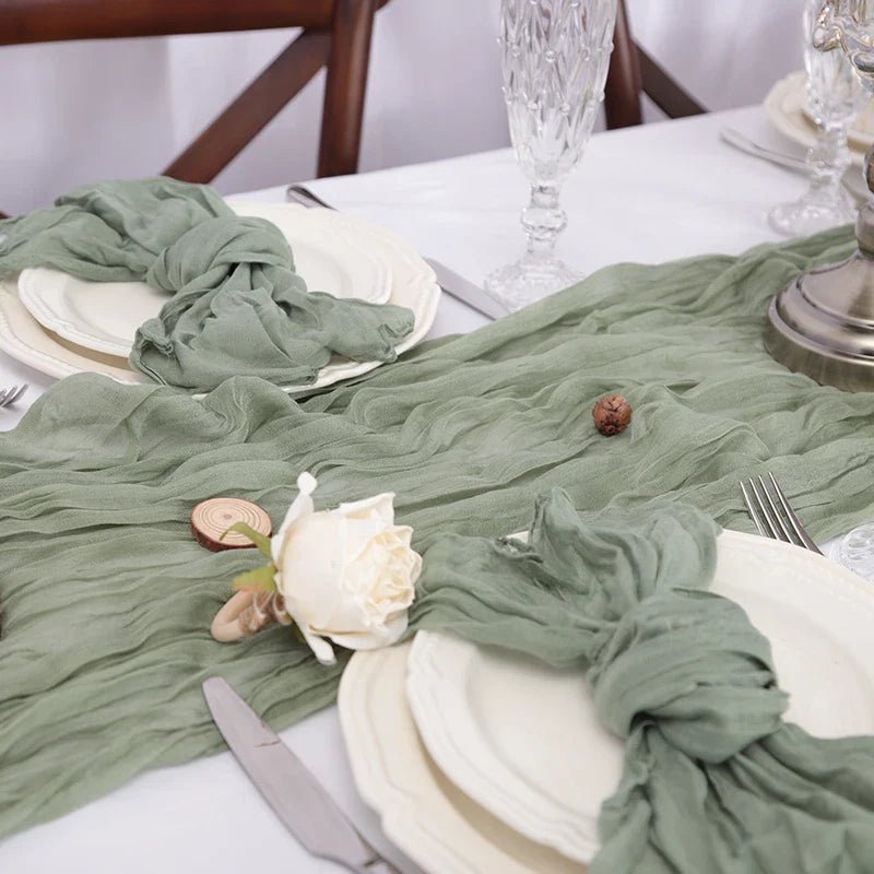 Rustic Cheese Gauze Table Runner - Cake Pops Parties