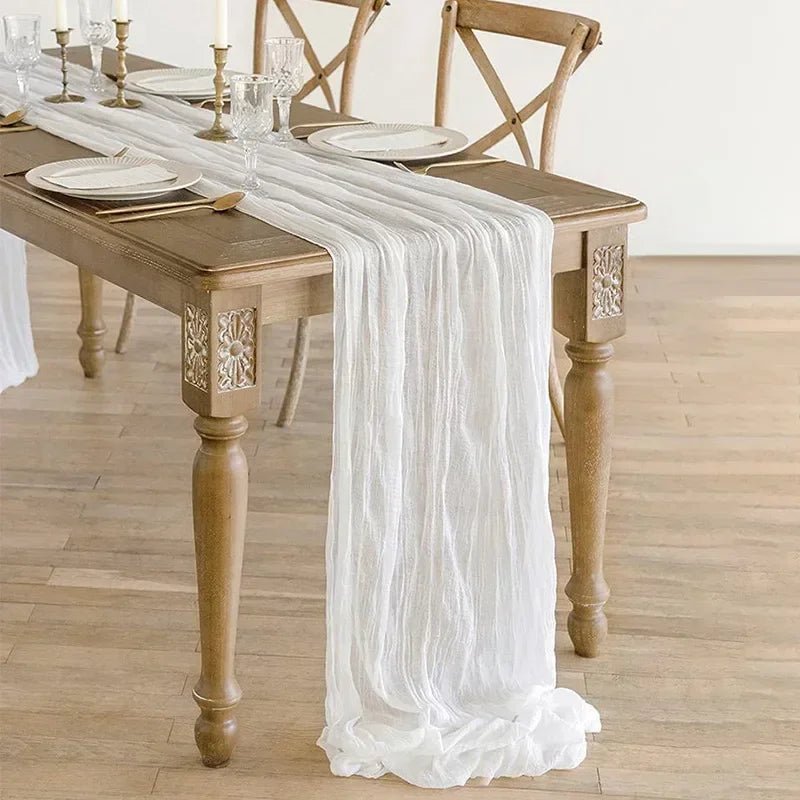Rustic Cotton Cheesecloth Table Runner - Cake Pops Parties