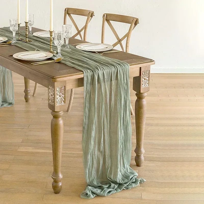 Rustic Cotton Cheesecloth Table Runner - Cake Pops Parties