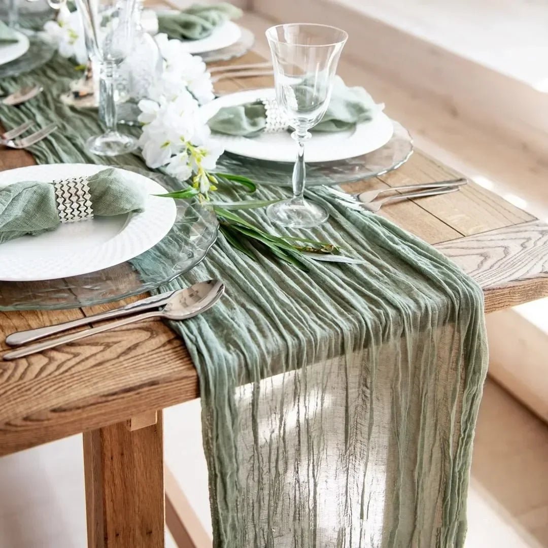 Rustic Cotton Cheesecloth Table Runner - Cake Pops Parties