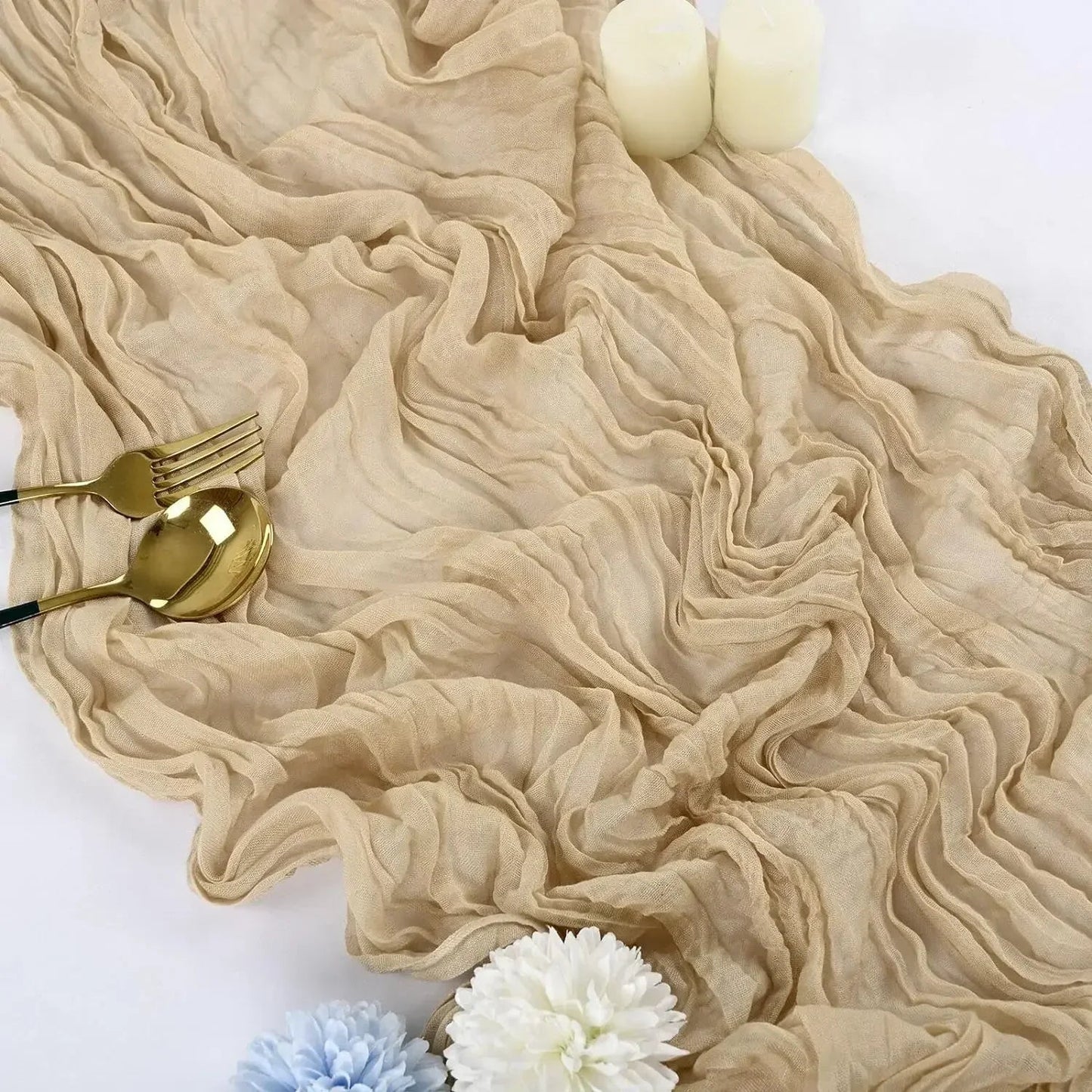 Rustic Cotton Cheesecloth Table Runner - Cake Pops Parties