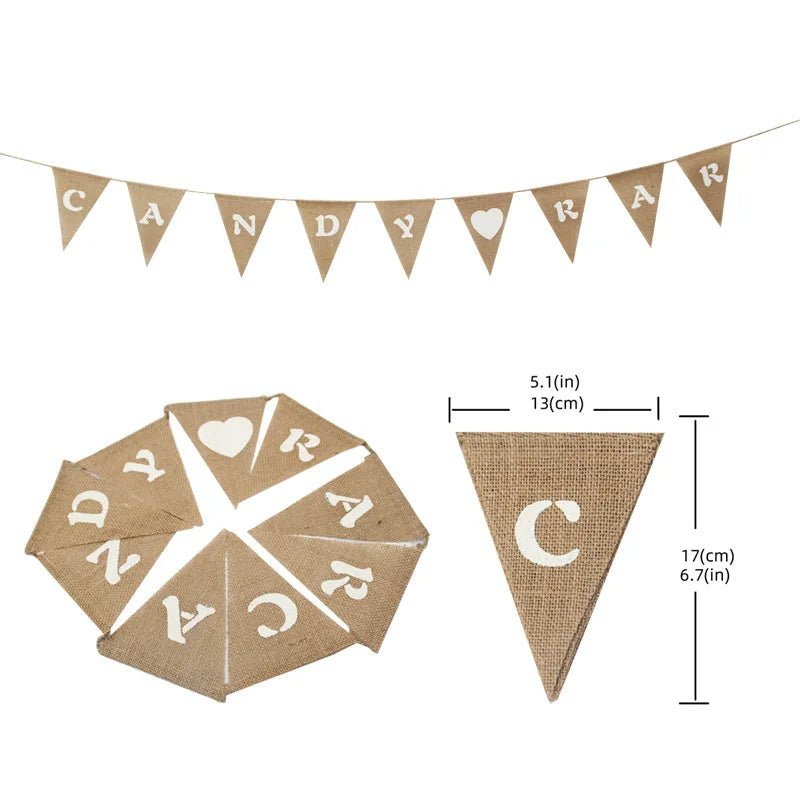 Rustic Just Married Burlap Bunting Banner Set - Cake Pops Parties