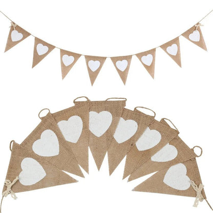 Rustic Just Married Burlap Bunting Banner Set - Cake Pops Parties