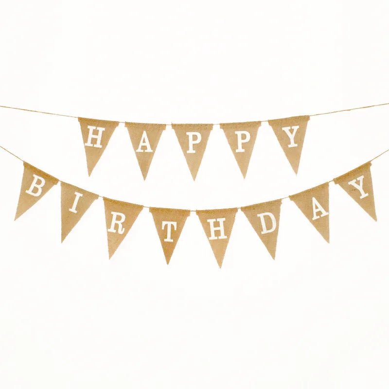 Rustic Just Married Burlap Bunting Banner Set - Cake Pops Parties
