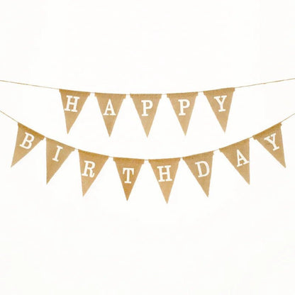 Rustic Just Married Burlap Bunting Banner Set - Cake Pops Parties