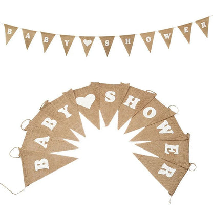 Rustic Just Married Burlap Bunting Banner Set - Cake Pops Parties