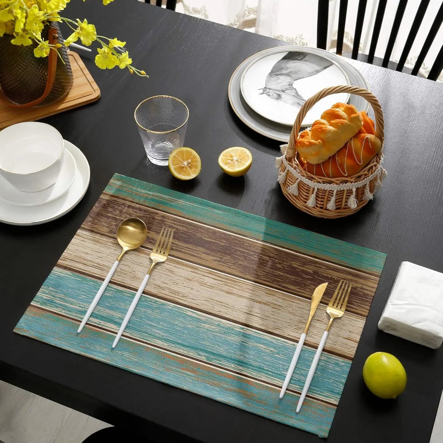 Rustic Wood Texture Placemats Set - Cake Pops Parties