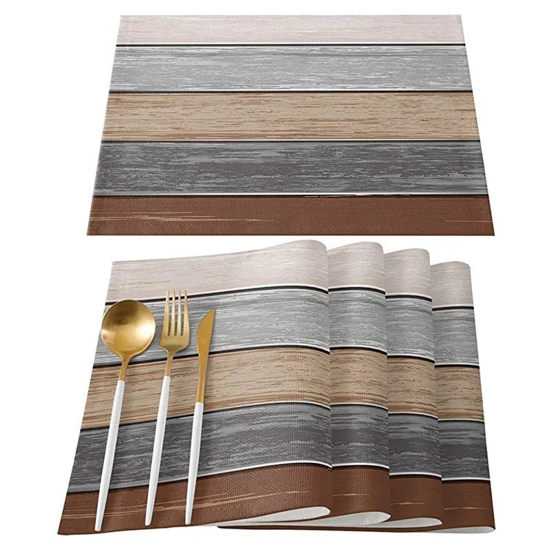 Rustic Wood Texture Placemats Set - Cake Pops Parties