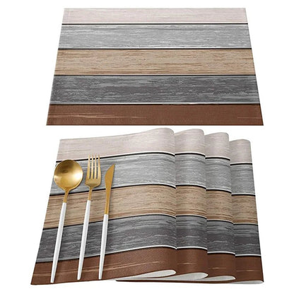Rustic Wood Texture Placemats Set - Cake Pops Parties