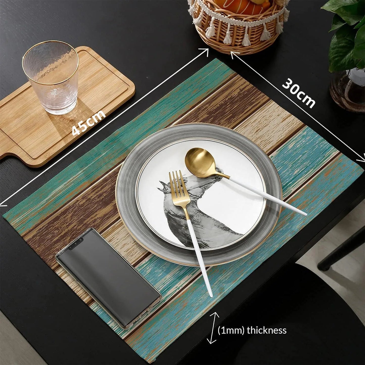 Rustic Wood Texture Placemats Set - Cake Pops Parties