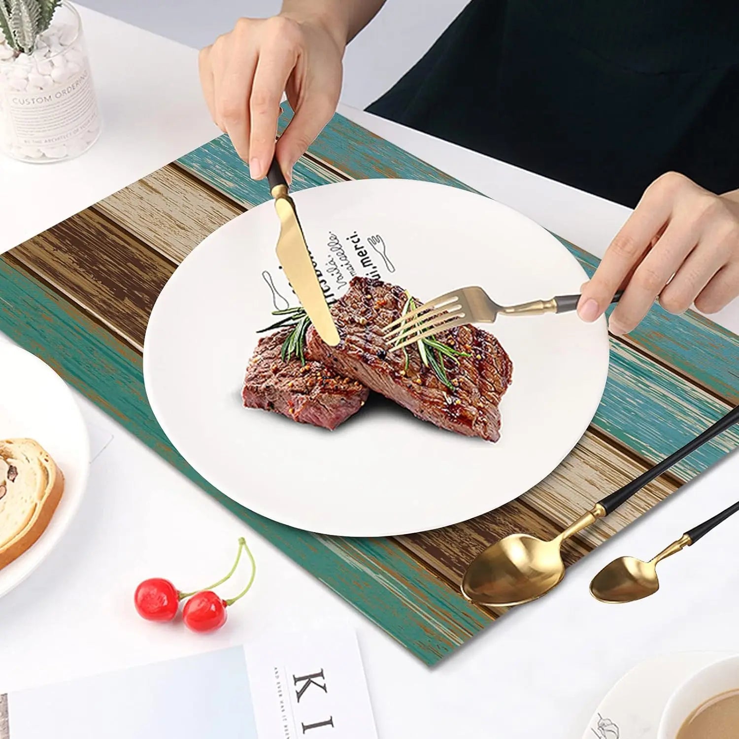 Rustic Wood Texture Placemats Set - Cake Pops Parties