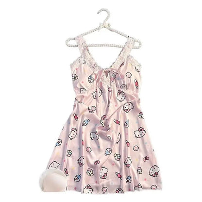 Sanrio Hello Kitty Cute Suspender Pajamas Soft Comfy Sleepwear - Cake Pops Parties